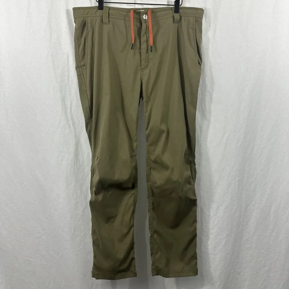 LIVSN Ecotrek Trail Pants Olive Green Mens Sz 38x30L Gorpcore Outdoor Hiking